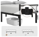 Yaheetech Metallbett mit Kopfteil Schwarz Industrieller Stil Bild 5