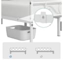 Yaheetech Metallbett mit Kopfteil Weiß Industrieller Stil Bild 5