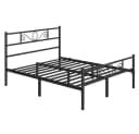 Yaheetech Metallbettgestell mit Kopfteil, Einzelbett/Doppelbett Metallbettrahmen, 90-160 cm (B) Bild 2