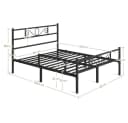 Yaheetech Metallbettgestell mit Kopfteil, Einzelbett/Doppelbett Metallbettrahmen, 90-160 cm (B) Bild 4