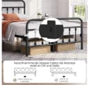 Yaheetech Metallbettgestell Retro-Stil Schwarz Bild 5