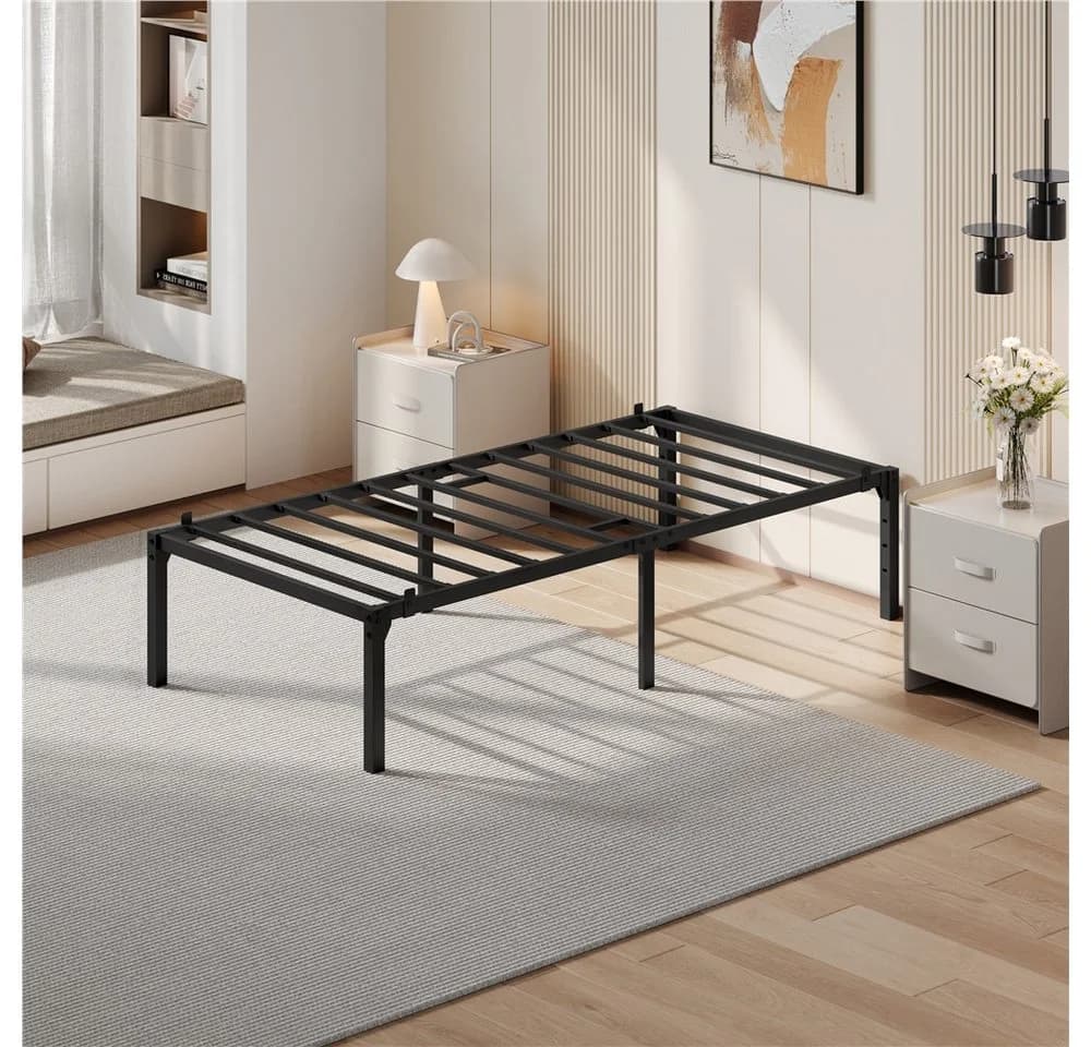 Yaheetech Metallbett 90x190/90x200/140x200/160x200 cm, Bettrahmen 36/41 cm H mit Lattenrost, Bettgestell aus Metall - Bild 3