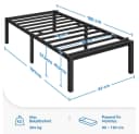 Yaheetech Metallbett 90x190/90x200/140x200/160x200 cm, Bettrahmen 36/41 cm H mit Lattenrost, Bettgestell aus Metall Bild 4