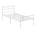 Yaheetech Metallbett Einzelbettgestell Doppelbettgestell Weiß Bild 2