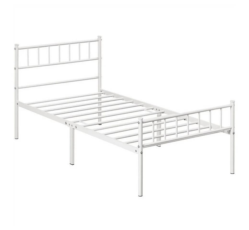 Yaheetech Metallbett Einzelbettgestell Doppelbettgestell Weiß - Bild 2