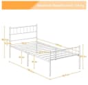 Yaheetech Metallbett Einzelbettgestell Doppelbettgestell Weiß Bild 3