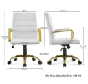 Yaheetech Bürodrehstuhl Weiß mit Wippfunktion und Gaslift Bild 4
