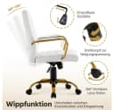 Yaheetech Bürodrehstuhl Weiß mit Wippfunktion und Gaslift Bild 5