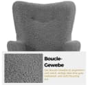 Yaheetech Relaxsessel Ohrensessel mit Hocker Grau Boucle-Gewebe Bild 5