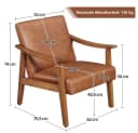 Yaheetech Relaxsessel Retro Loungesessel Kunstleder Hellbraun Bild 4