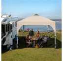 Yaheetech Faltpavillon 2,4x2,4m / 3x3m, mit 0 Seitenteilen, Pop up Pavillon Gartenpavillon mit Tragetasche, höhenverstellbar Bild 3