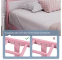 Yaheetech Metallbettgestell mit Kopfteil Rosa Modern Bild 5