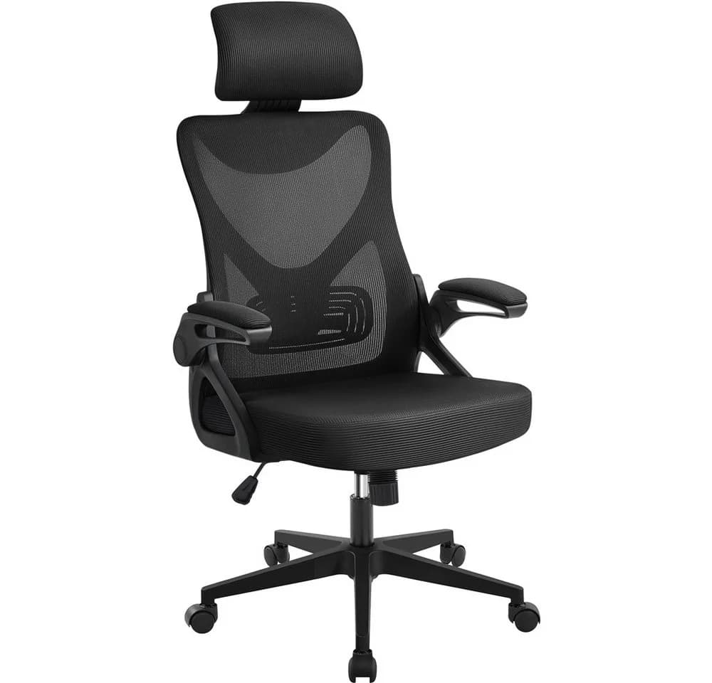 Yaheetech Bürostuhl Schwarz Ergonomisch mit Verstellbarer Kopfstütze - Bild 2