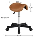 Yaheetech Sattelhocker Höhenverstellbar Braun mit 5 Rollen Bild 4