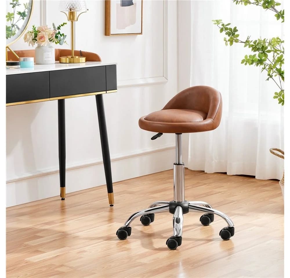 Yaheetech Barhocker Braun Höhenverstellbar mit Rollen