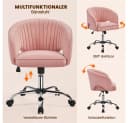 Yaheetech Drehstuhl Höhenverstellbar Rosa mit Neigungsfunktion Bild 5