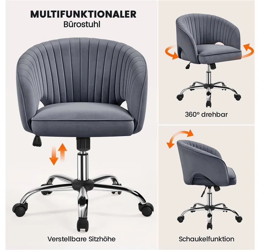 Yaheetech Drehstuhl Höhenverstellbar Dunkelgrau mit Neigungsfunktion - Bild 5