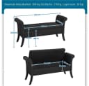 Yaheetech Sitzbank mit Stauraum und Armlehnen Schwarz Bild 4