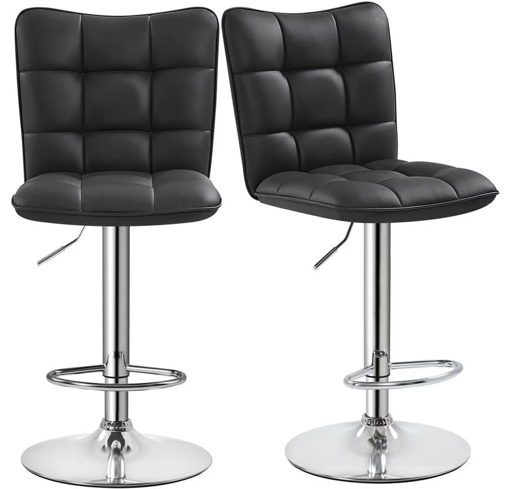 Yaheetech Barhocker Set 2 Stk Schwarz Höhenverstellbar Drehbar - Bild 2