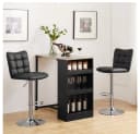 Yaheetech Barhocker Set 2 Stk Schwarz Höhenverstellbar Drehbar Bild 3