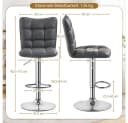 Yaheetech Barhocker Set 2 St Grau Drehbar mit Fußstütze Bild 5
