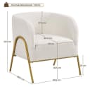 Yaheetech Ohrensessel Loungesessel Beige Bouclé Metallbeine Bild 5