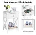 Yaheetech Nachtkonsole 2 Stück Weiß mit Schublade und Ablagefach Bild 5