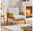 Yaheetech Loungesessel Beige Rattanoptik Polstersessel mit Armlehne Bild 2