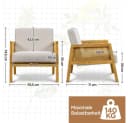 Yaheetech Loungesessel Beige Rattanoptik Polstersessel mit Armlehne Bild 4