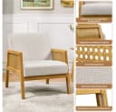 Yaheetech Loungesessel Beige Rattanoptik Polstersessel mit Armlehne Bild 5