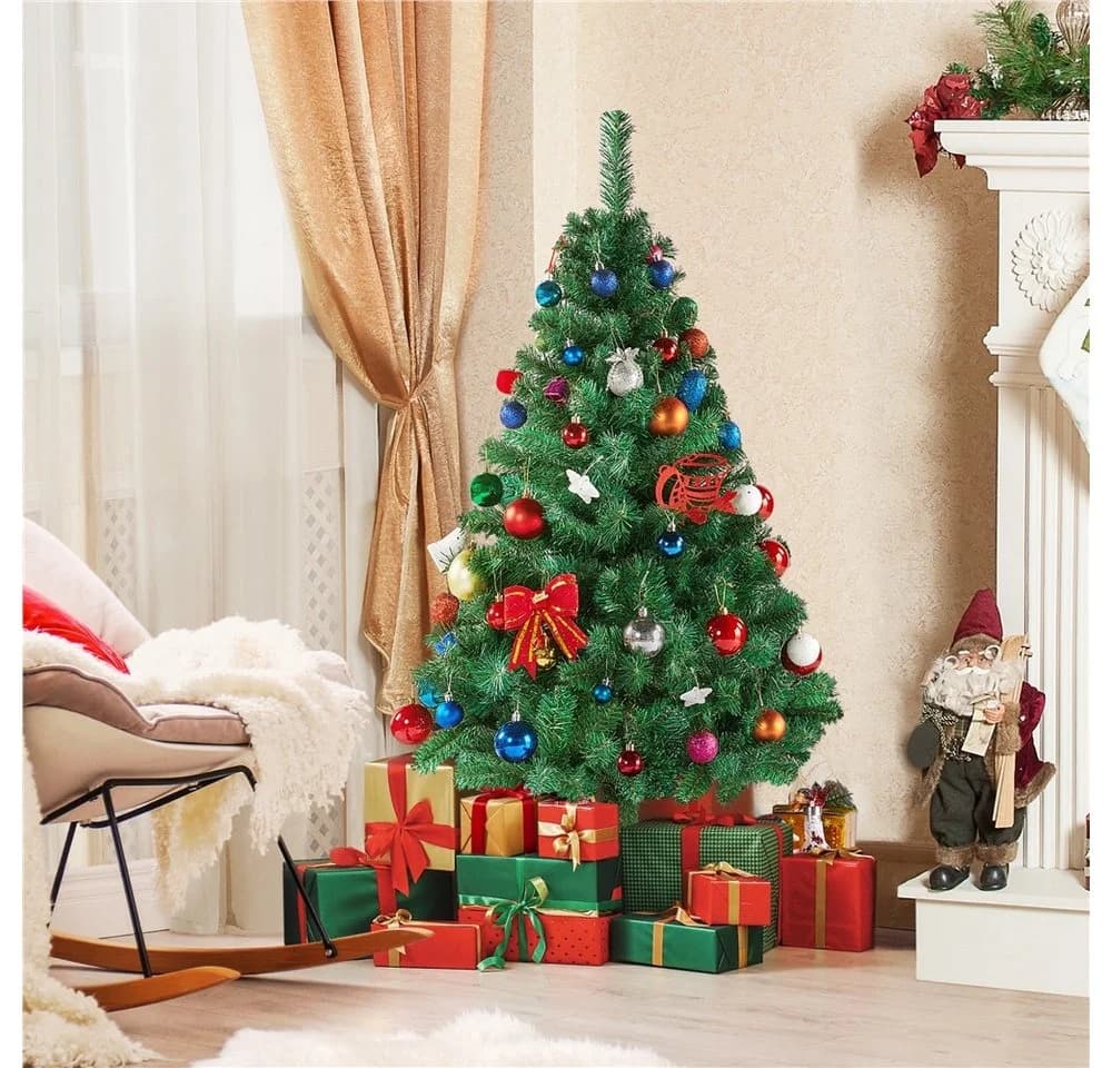 Yaheetech Künstlicher Weihnachtsbaum 124 cm Grün mit Metallständer