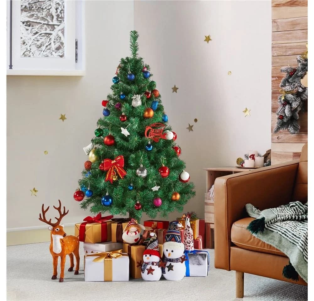 Yaheetech Künstlicher Weihnachtsbaum 124 cm Grün mit Metallständer - Bild 3