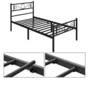 Yaheetech Metallbett mit Kopfteil Schwarz Industrieller Stil Bild 5