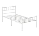 Yaheetech Metallbett Einzelbettgestell Doppelbettgestell Weiß Bild 2