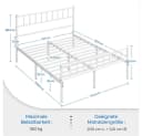Yaheetech Bettgestell Metallbett Einzelbettgestell Doppelbettgestell Bild 5