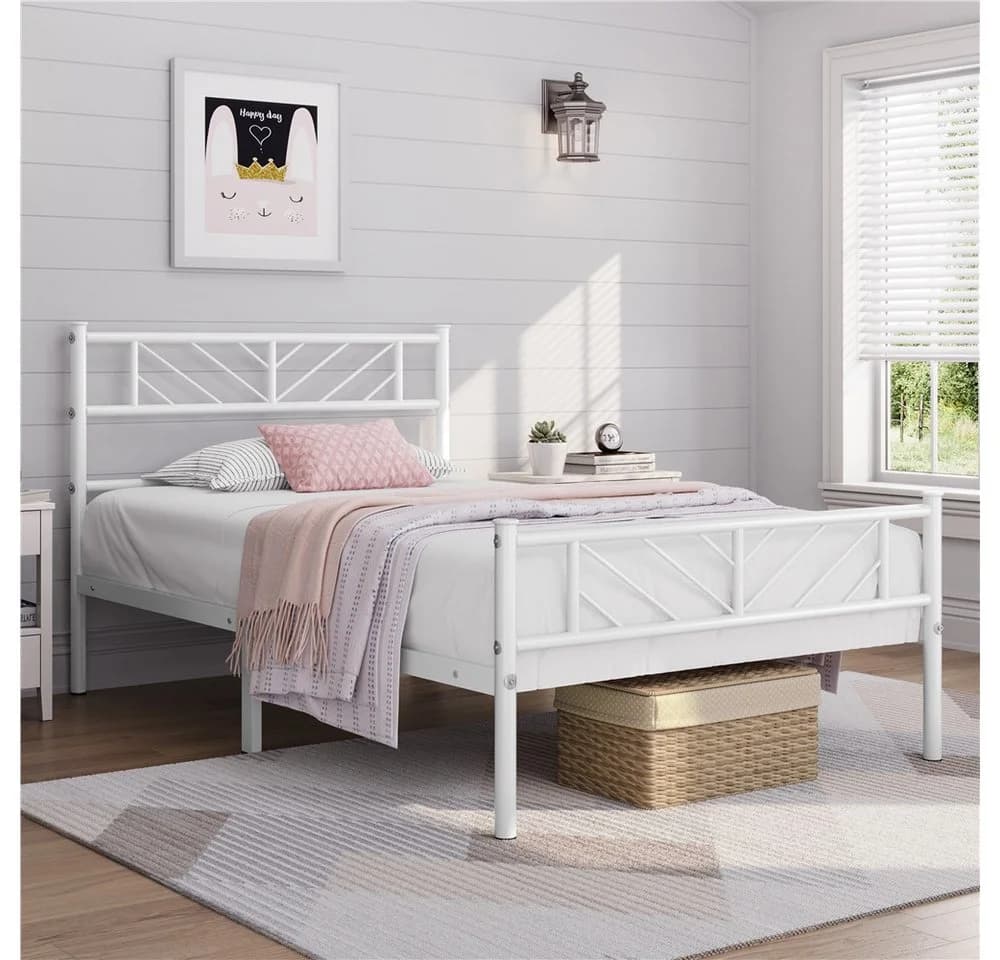 Yaheetech Metallbett Minimalistisch mit Kopfteil und Lattenrost - Bild 4