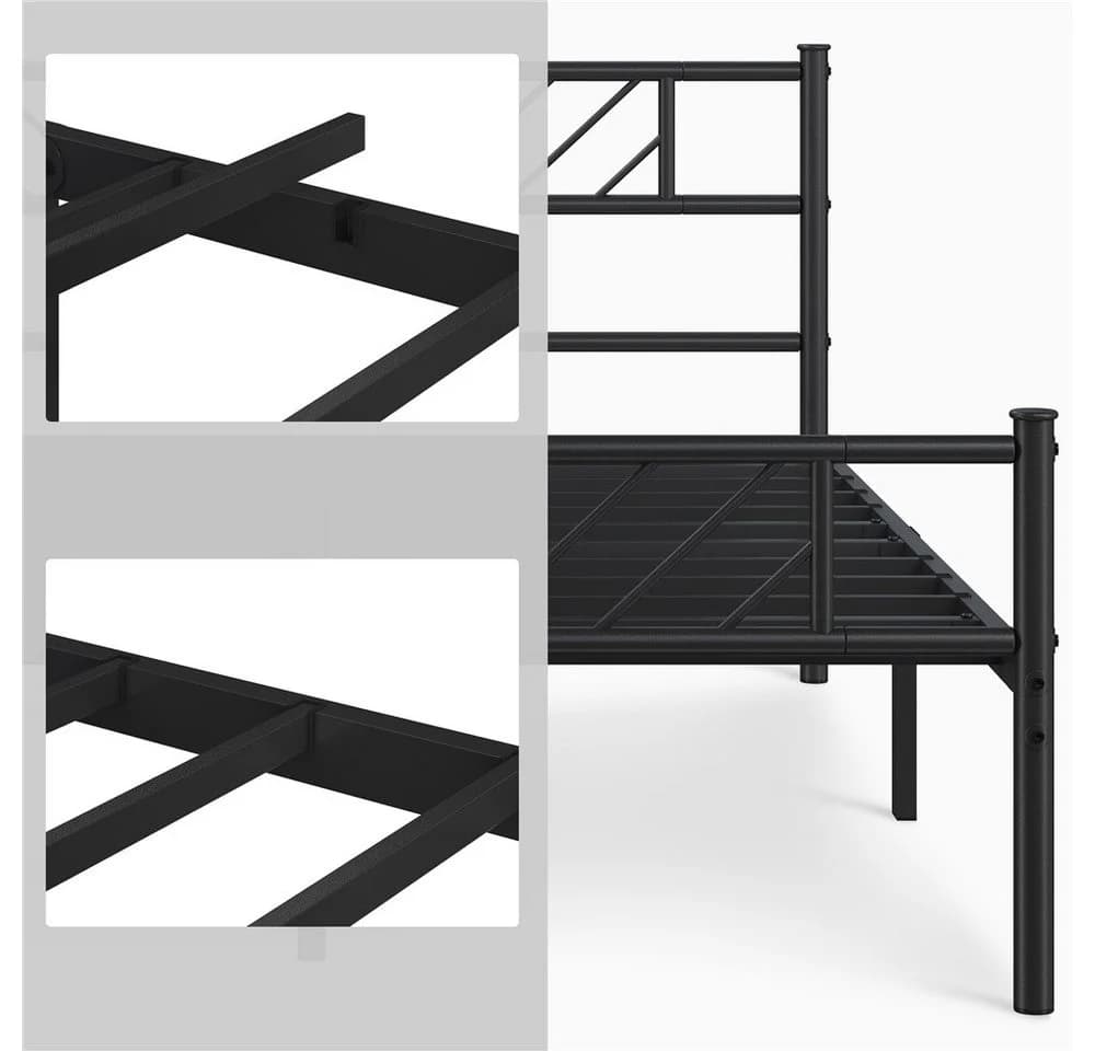 Yaheetech Metallbett Bettgestell 90x190/90x200/140x200cm, Minimalistischer Bettrahmen mit Kopfteil - Bild 5