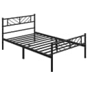 Yaheetech Metallbett Minimalistischer Bettrahmen mit Kopfteil Schwarz Bild 1
