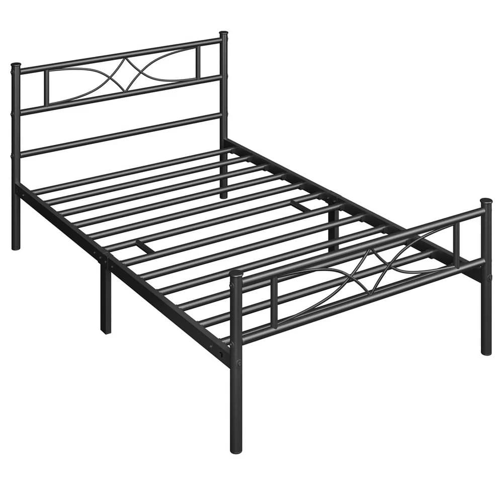 Yaheetech Metallbett mit Kopfteil und Lattenrost Schwarz - Bild 2