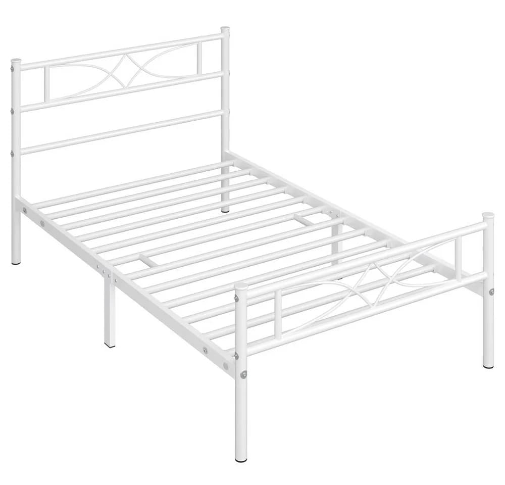 Yaheetech Metallbett Weiß mit Kopfteil und Lattenrost 200x90 cm - Bild 2