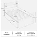 Yaheetech Metallbett Weiß mit Kopfteil und Lattenrost 200x90 cm Bild 4