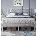Yaheetech Metallbett Bettgestell 90x190/90x200/140x200cm, Minimalistischer Bettrahmen mit Kopfteil Bild 2