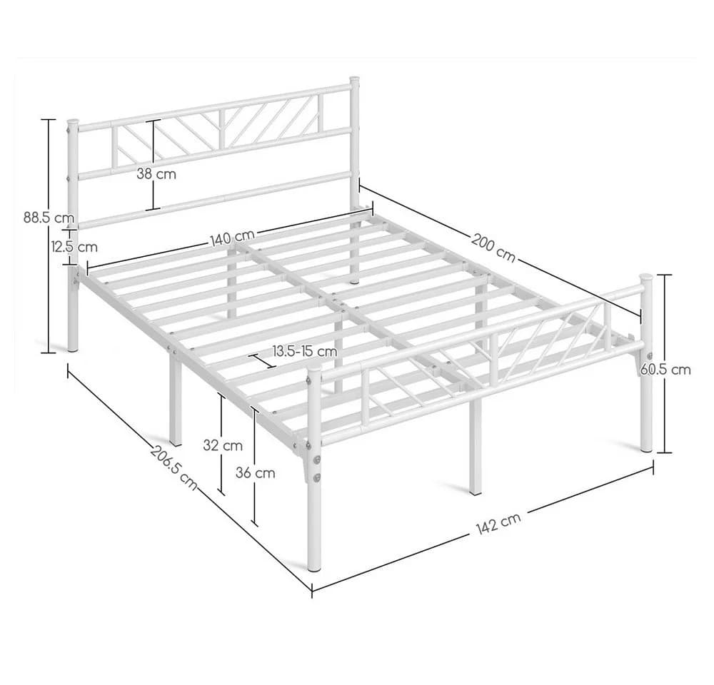 Yaheetech Metallbett Bettgestell 90x190/90x200/140x200cm, Minimalistischer Bettrahmen mit Kopfteil - Bild 4