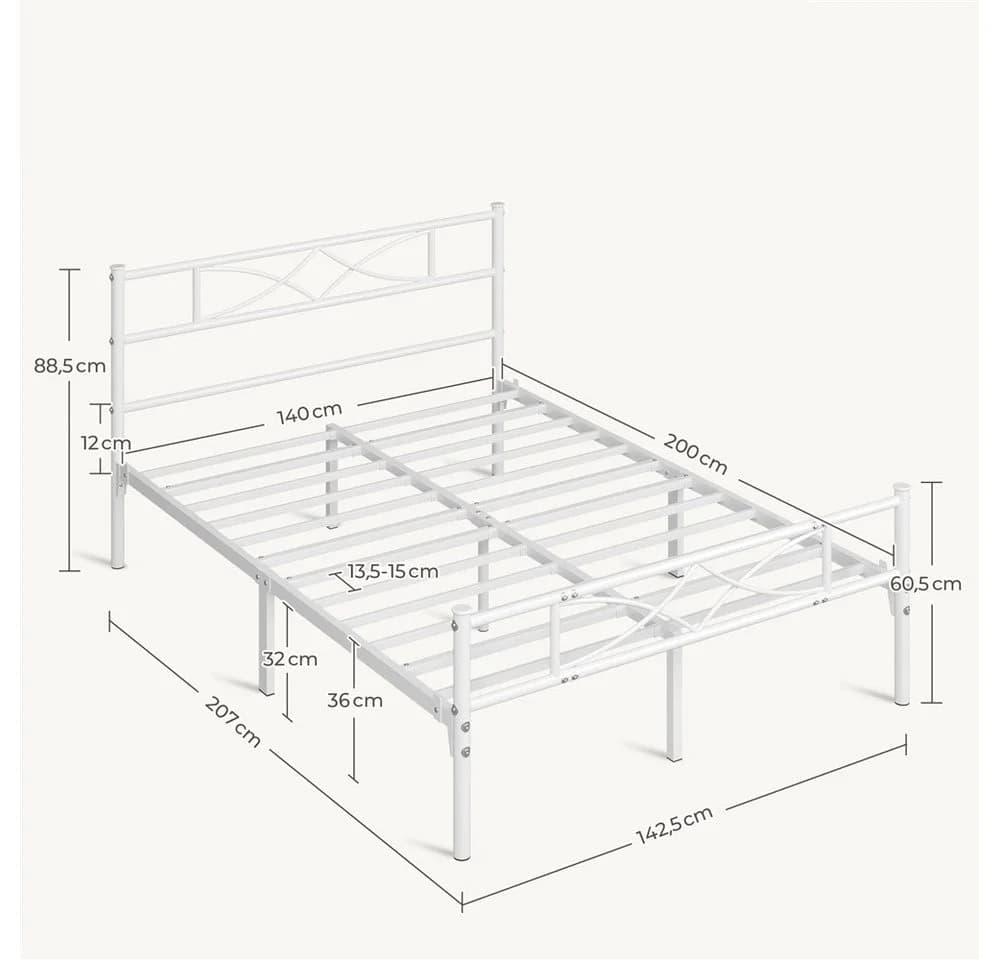 Yaheetech Metallbett Bettgestell mit Lattenrost für Schlafzimmer - Bild 5