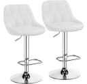 Yaheetech Barhocker Set 2 Stk Weiß Verstellbar Kunstleder Bild 2