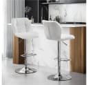 Yaheetech Barhocker Set 2 Stk Weiß Verstellbar Kunstleder Bild 4