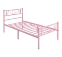 Yaheetech Metallbett mit Kopfteil, Einzelbett/Doppelbett Metallbettrahmen, 90-160 cm (B) Bild 2