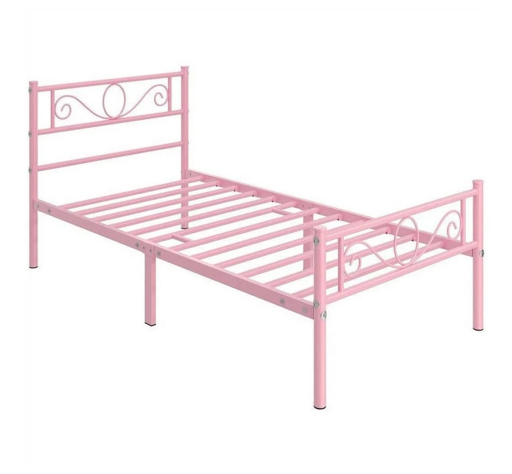 Yaheetech Metallbett mit Kopfteil, Einzelbett/Doppelbett Metallbettrahmen, 90-160 cm (B) - Bild 2