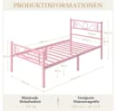 Yaheetech Metallbett mit Kopfteil, Einzelbett/Doppelbett Metallbettrahmen, 90-160 cm (B) Bild 4