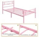 Yaheetech Metallbett mit Kopfteil, Einzelbett/Doppelbett Metallbettrahmen, 90-160 cm (B) Bild 5